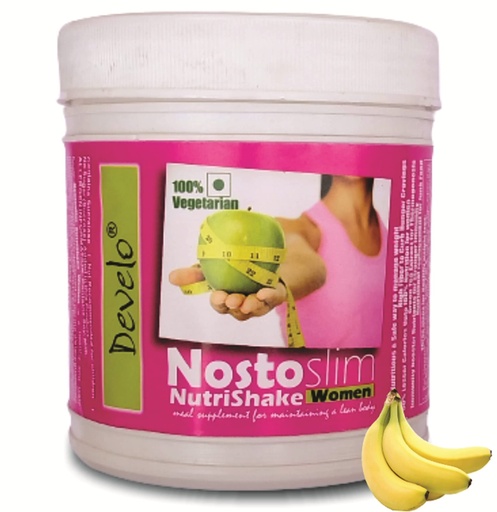 [BRSWYAD2AQORGET6] DeVelo women protein powder for weight Loss, Belly & Thigh Fat Burner, Slimming Meal Replacement Slim Shake For Girls, Females Banana 500gm