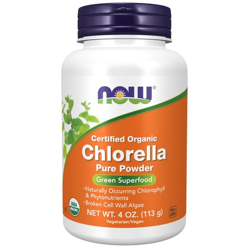 [BRSWIY35BZ5BG3LM] NOW Foods Supplements, Organic Chlorella Powder with naturally occurring Chlorophyll, Beta-Carotene, mixed Carotenoids, Vitamin C, Iron and Protein, 4-Ounce