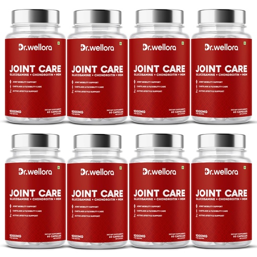 [BRSRYGQEAUGRQHY4] DR WELLORA Joint Care Capsules with Glucosamine, Chondroitin & MSM | Joint Mobility, Cartilage & Flexibility Support | Herbal Joint Health Supplement for Men & Women | 480 Capsules