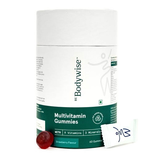 [BRSW2CT4CAIWK3TZ] Be Bodywise Multivitamin Gummies | 60 Day Pack | With Fibre, Zinc, Iron & Biotin | Vitamin D3, B6, E & A | Boosts Energy & Stamina, Improves Immunity & Skin Health | No Added Refined Sugar