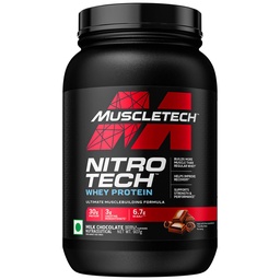 MuscleTech Nitro-Tech Whey Protein, 907g (2lbs), Milk Chocolate, 30g Protein, 3g creatine monohydrate, 6.7g BCAA, ultimate muscle building formula, increase strength & performance