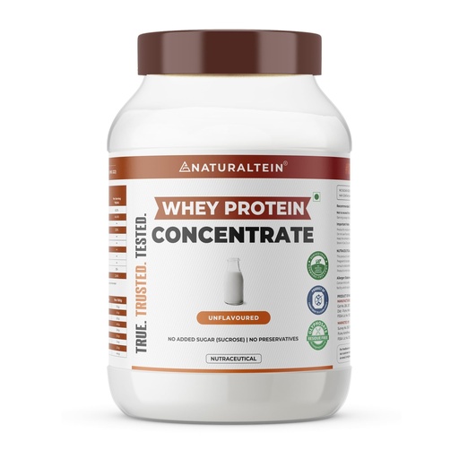 [BRSRM2YRPIAQGF3P] NATURALTEIN Whey Protein Concentrate Unflavoured | 23.7g Protein & 5.4g BCAA Per Serving | Zero Added Sugar | Non-GMO | Soy Free | Gluten Free | 1kg