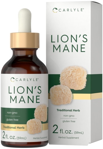 [BRSROALRBEHRGYLA] Carlyle Lions Mane Mushroom Liquid Extract | 2 fl oz | Tincture Drops | Alcohol Free | Vegetarian, Non-GMO & Gluten Free Supplement