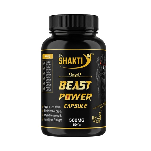 [BRSRYZYROADWYEY4] Beast Power Capsules 60 Count Ayurvedic Mens Supplement
