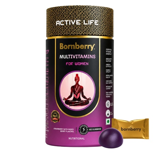 [BRSRYFARCV7QMC3F] Multivitamins for Women Gummies | 15 Vitamins & 8 Minerals | With Glutathione, Vitamin C, Biotin, Zinc & Iodine | Strawberry with Mixed Berry Flavour | No Added Sugar | 60 Gummies