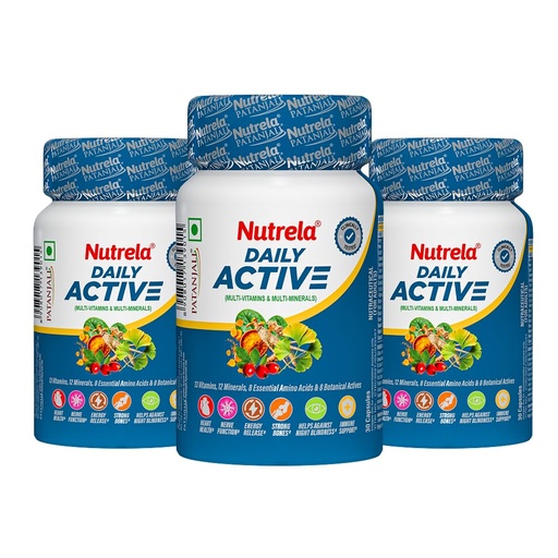 [BRSREEDQOJ7BO3AV] Nutrela Multivitamin by Patanjali | 30 Veg Capsule Pack of 3 | With Vitamins, Minerals, Natural Extracts & Amino Acids | Daily Wellness Supplement for Men & Women