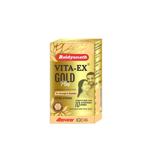 [BRSWIG36C4BGCGQZ] Baidyanath Vita ex Gold Plus -Pack of 20 Capsules | Made with Pure Himalayan Shilajit, Ashwagandha & Safed Musli, 1 count