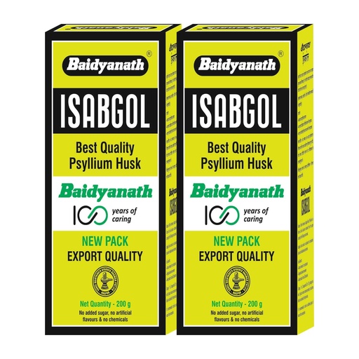 [BRSRA233OIIG22Q2] Baidyanath Asli Ayurved Isabgol - Psyllium Husk Powder 200gm (Pack of 2) Boosts Digestion | Constipation Relief Naturally | Rich Source Of Dietary Fiber Supplement - Premium Quality