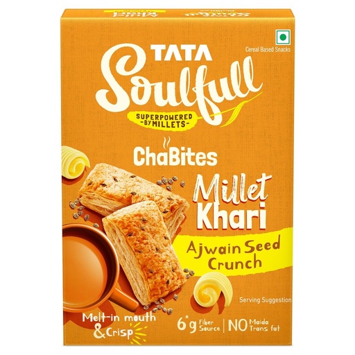 [BRSRYGD3PMNAYCLV] Tata Soulfull Chabites Ajwain Seed Crunch Millet Khari, 160g