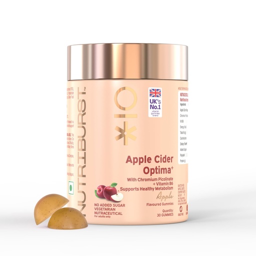 [BRSROALYO4AQA3LV] Nutriburst Apple Cider Gummies For Healthy Metabolism Chromium Picolinate Vitamin B6 Gummies |Immune Support & Natural Detox|Energize with Apple's Metabolic Magic| (30 Gummy)