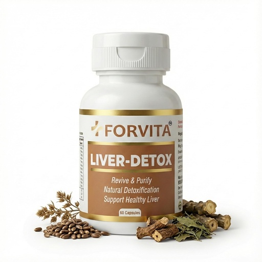 [BRSRGEARPIHWE33K] Liver Detox With Milk Thistle, Kutki, Kalmegh, Guduchi, Triphala, Turmeric | Liver Cleanse, Fatty Liver & Antioxidant Support | 10:1 Concentrated Herbal Extracts | 60 Veg Capsules