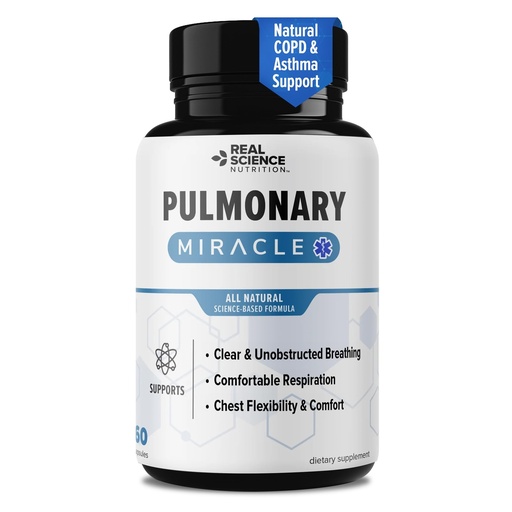 [BRSRMEL3AUNQ4G3P] Pulmonary Miracle COPD Relief and Lung Detox Capsules to Clear Lungs & Aid Breathing - Lung Support Supplement with Vinitrox & GABA for Long-Term Cough & Respiratory Relief, 60 Caps