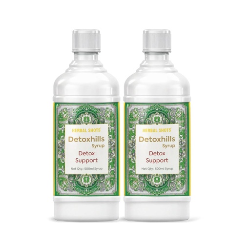 [BRSREYD7AB4BAFLL] Herbal Hills Detoxhills Herbal Shots, 500 ML Supports Daily Detox & Liver Cleanse | Ayurvedic Herbal Juice For Digestion, Gut Health & Toxin Removal | With Triphala, Aloe Vera & Wheatgrass Pack of 2