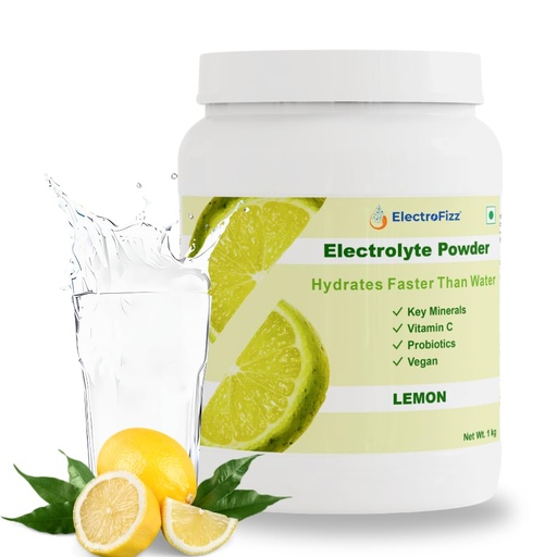 [BRSWYHT4OYAWODQV] Electrolyte Powder 100 servings | Electrolyte Powder with Probiotics & Vitamin C | Instant Energy Drink for Workout for Men & Women- 1 Kg Jar Pack (Lemon)