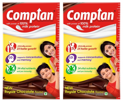 [BRSROHT2BYIBAFLB] Complan Nutrition Drink Powder for Children, Royale Chocolate Flavour, 1 kg Carton | Nutrition drink for kids with protein & 34 vital nutrients (Pack of 2)