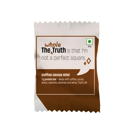 [BRSW2HYTA4BWCE3Z] The Whole Truth - Mini Protein Bars | Coffee Cocoa | Pack of 8 x 27g each | No Preservatives | No Artificial Sweeteners | No Gluten or Soy | All Natural Ingredients
