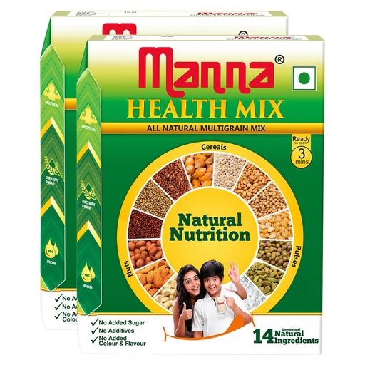 [BRSWGFDQCMHQG2A7] Manna Health Mix 2 Kg, All Natural Nutrition Drink, with 14 ingredients, Zero Sugar. Natural Nutrition 1 Kg (Pack of 2)