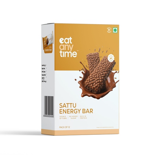 [BRSRYEADDMDQOFD6] Eat Anytime Sattu Energy Bar | Sea Salt Caramel | Rich in Protein | Ancient Indian Supergrain | Source of Fibre | No Added Refined Sugar | 25g