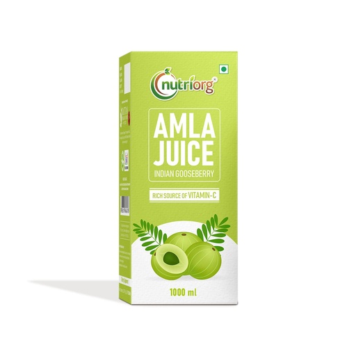 [BRSWGFDYOV4GAEL7] Nutriorg Natural Amla Juice 1 Ltr | Pure, Cold pressed & Pulp Extracted | No added sugar | Rich in Vitamin C | Beneficial for a Healthy Hair & Skin