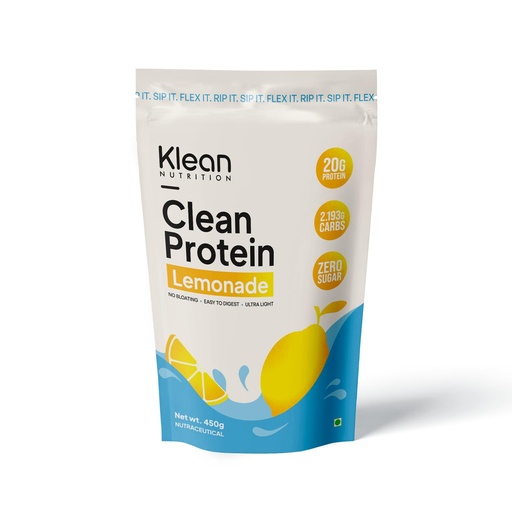 [BRSRGBQNBMBBA2DJ] Klean Nutrition Clean Protein/Lemonade Flavour/20 g Complete Protein Per Serving/Light & Easy to Gut/Non-Bloating/Ultra Light