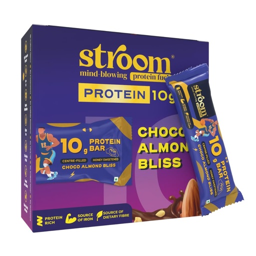 [BRSRYY33OINGEHTF] STROOM Protein Bar Pack | Choco Almond Bliss | 10g Protein Bar | 6 Bars