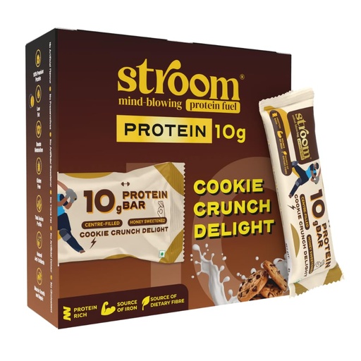 [BRSRYY3YBUGRA3DJ] STROOM Protein Bar Pack | Cookie Crunch Delight | 10g Protein Bar | 6 Bars