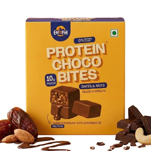 [BRSRGCYTBN7GMETL] Eatopia Chocolate Dates & Nuts Protein Bites, 10g Protein, Pack Of 1 (100g)