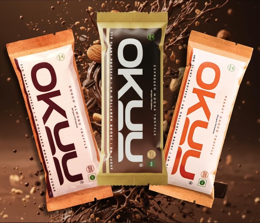 [BRSRYFIBCEBAYDT7] OKUU Combo Experience Pack - ESPRESSO MOCHA Truffle 35 G + CHOCO ALMOND Truffle 35 G + PEANUT CHOCO TRUFFLE 40 G