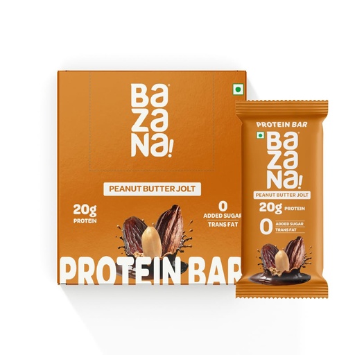 [BRSRYYA6OF5WOAD5] Bazana 20g Protein Bar |Peanut Butter Jolt | Pack of 6 | No Added Sugar | High Protein Healthy Snack | Whey & Nuts Blend | Gym & Workout Recovery | Gluten Free | Healthy Snacks