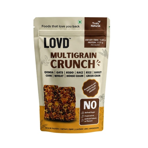 [BRSRYFQDOAPGCDTU] LOVD Multigrain Bar | Protein (11.21g) & High Fiber (15.63g) Snack | 10 Wholesome Supergrains | Natural Healthy Snack | No Refined Sugar | 150 g Pack