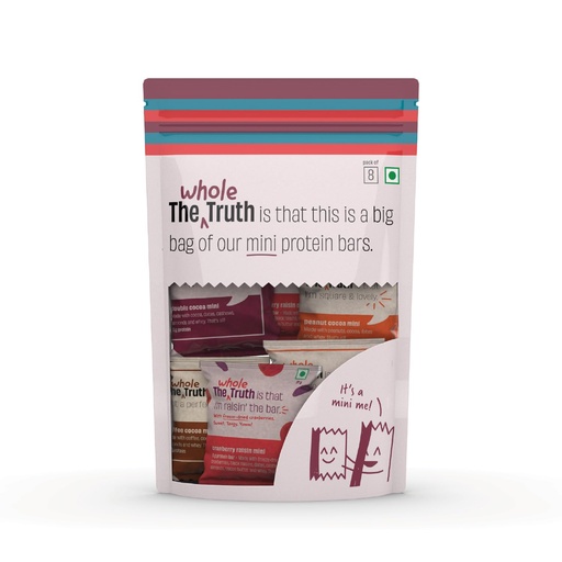 [BRSRGHQZDIBRMC3H] The Whole Truth - Protein Bar Minis - The Everyone Party - All-in-One - Pack of 8-8 x 27g - All Natural