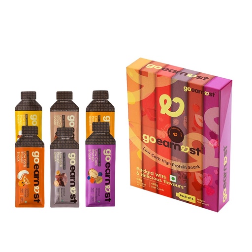 [BRSRY23QDINGCFI3] Goearnest All in One pack Low Carb, High Protein Snack | 9g Protein, 5g Net Carbs | No Added Sugar, High Fibre, Gluten Free | 30g