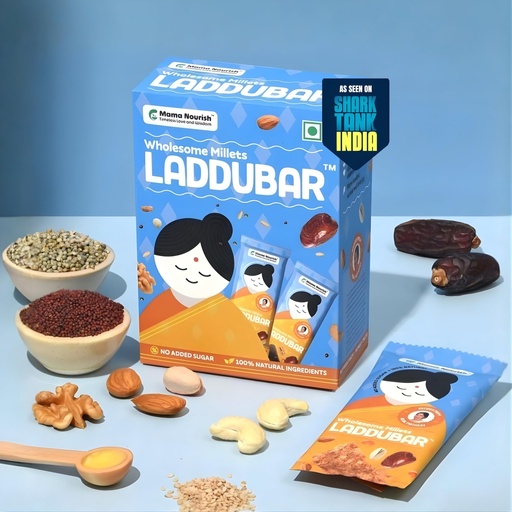 [BRSROBA7O4GQAE3J] LADDUBAR – Millets Snack Bars with No Added Sugar and No Preservatives | as Seen on Shark Tank | Gluten Free | Fiber and Protein Rich Energy Bar | Ragi, Bajra, Superfoods, Dates, Dry Fruits, Cow Ghee (Pack of 6 x 35 gm Each)