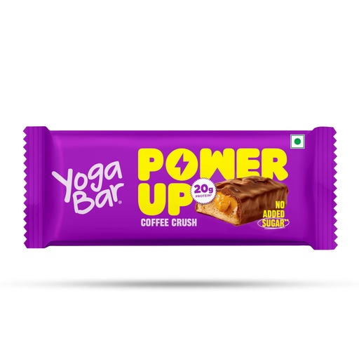 [BRSRAC3YO4JQMDI4] Yogabar Power Up 20g Protein Bar (1 Bar, Coffee Crush) | No Added Sugar Protein Bars | Premium High Protein Blend - Whey Protein Concentrate, Isolate, Peanuts & Soy | Healthy Protein Snacks