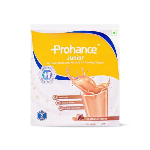 [BRSWYAQLCRYBMAY3] Prohance Junior All Round Nutritional Chocolate Drink for Kids - 200g | Supports Growth, Brain Development, & Immunity | Triple Protein Blend, DHA, 37 Vital Nutrients