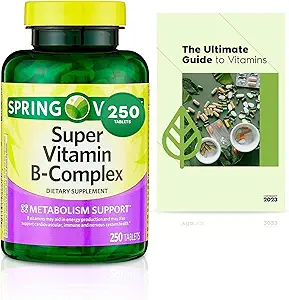 [BRSROGIFDIBRQHTP] Sprin Val-Ley Super Vitamin B-Complex Tablets Dietary Supplement Value Size, 250 Count (Over 8 Months Supply) + Exclusive Vtmx Vitamin Guide (2 Items)