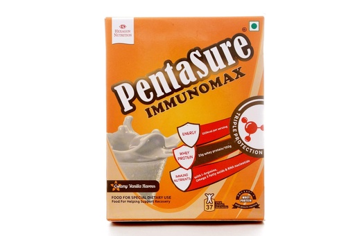 [BRSWGYAPCR5RQCDP] PentaSure IMMUNOMAX - Immunity Booter | Triple Protection Formula | Whey Protein, MCT, Immuno Nutrients | Reduce Inflammation, Helps Protein Synthesis | 22.95g Protein/100g | Creamy Vanilla -61g*4N