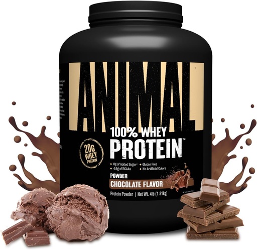 [BRSRMAA6CAPQICT4] Animalia 100% Whey Protein Powder - Whey Blend for Pre Workout edo Post Workout, Recovery edo Anytime Low Sugar Protein Boost Meal Ordeztea BCAA Branched Chain Amino Acids - Txokolatea, 4lb