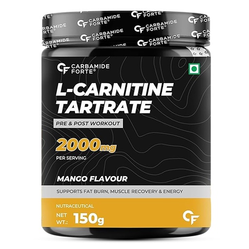 [BRSRMFD4A4HBYDQ4] Carbamide Forte L Carnitine Powder For Men & Women | L Carnitine Tartrate Fat Burn & Muscle Recovery | L-Carnitine Powder Pre & Post Workout Supplement | Mango Flavour - 150g