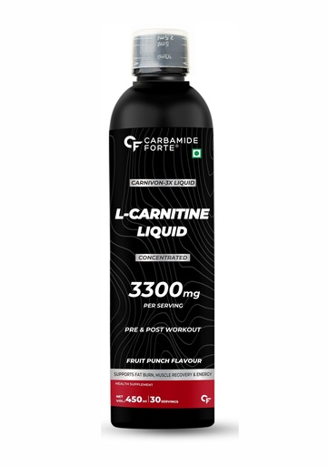 [BRSROEA2AQPWEA3K] Carbamide Forte L Carnitine Liquid 3300mg Per Serving with Added Vitamins - Fruit Punch Flavour - 30 Servings - 450ml