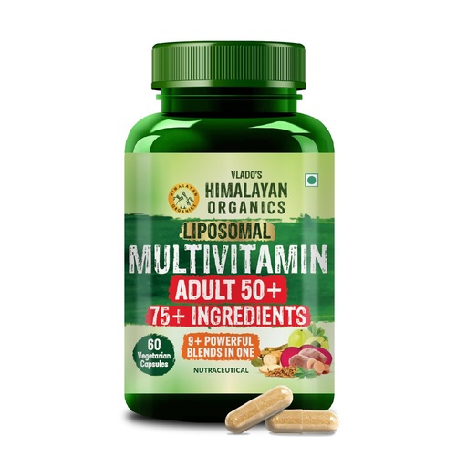 [BRSWYZQTBB7QICQZ] Vlado’s Himalayan Organics Liposomal Multivitamin Adult 50+ with 75+ Ingredients | Daily Health Supplement with 9+ Powerful Blends | Supports Energy, Immunity, Brain, Heart & Eye Health | 60 Veg Capsules