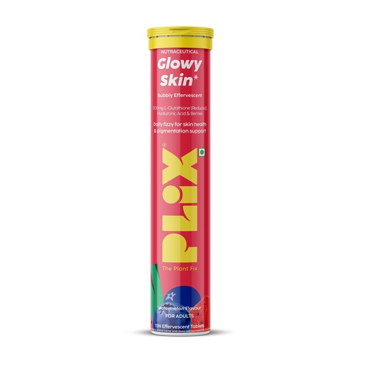 [BRSREYA2B4OWKC3V] PLIX - THE PLANT FIX Glutathione Effervescent Tablets for Clear, Glowing & Youthful Skin | 500mg Glutathione, Vit E & Hyaluronic Acid | No Maltodextrin, No Sugar | Pack of 1 (15 tabs) | Watermelon
