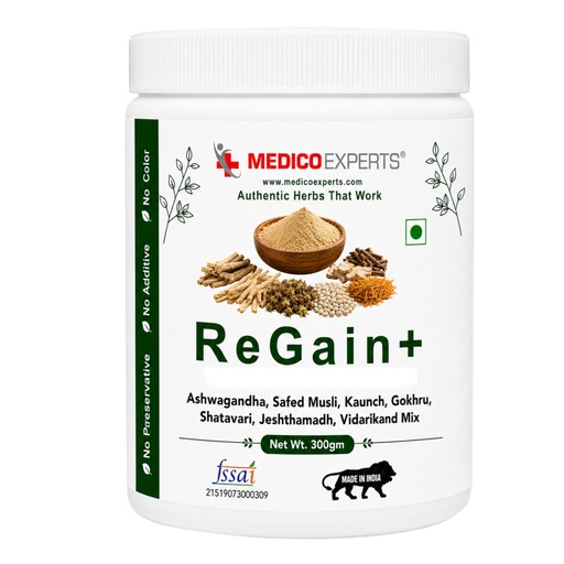 [BRSW2GQCAV7QO2TJ] ReGain+ Ayurvedic Wellness Blend 300g - 7 Traditional Herbs | Safed Musli, Ashwagandha, Shatavari & More | Pre-Mixed Formula | FSSAI Certified, Lab Tested