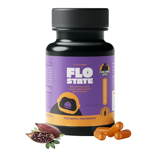 [BRSRAAT6CUJRMDL6] Flo State – Memory & Focus Supplement with Theanine, Brahmi, Panax Ginseng, Alpha GPC & Methylcobalamin B12 – 45 Capsules