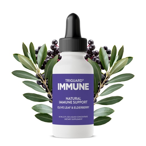 [BRSWKFAQA54BECYZ] Triguard Plus Concentrate | Colloidal Silver, Sambucus Elderberry Extract & Olive Leaf Extract, 3-in-1 Liquid Immune Support | Powerful Immune System Booster | Great Taste - 3.4oz / 100ml, Made in USA