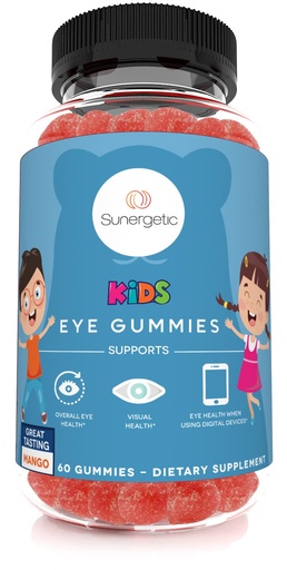 [BRSRMZYFDEHROALJ] Sunergetic Premium Eye Support Gummies for Kids - Lutein with Zeaxanthin Supports Overall Eye Health, Vision & Macular Health–Clinically Studied Lutein & Zeaxanthin with Lutemax 2020-60 Gummies