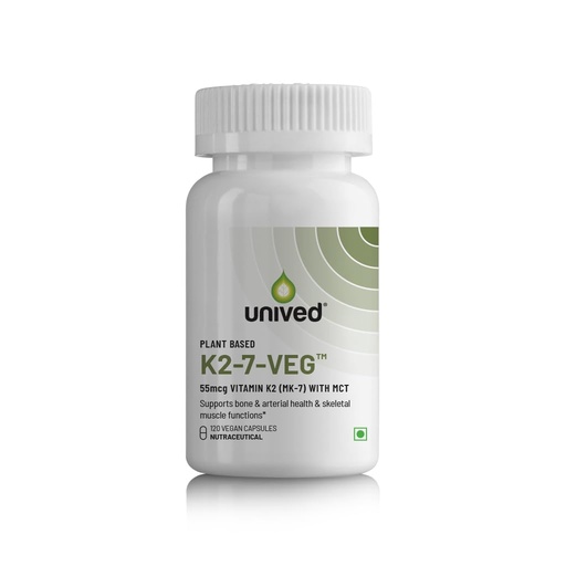 [BRSWGGT5AQHWEDT6] Unived Vitamin K2-7 (MenaquinGold) 55mcg, Plant-Based Vitamin MK-7, For Optimal Calcium Absorption, Heart & Bone Health