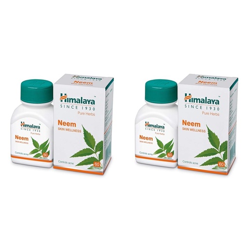 [BRSRAZAQB57GMET5] Himalaya Wellness Neem, 60 Tablet | Pure Herbs for Skin Wellness (Pack of 2)