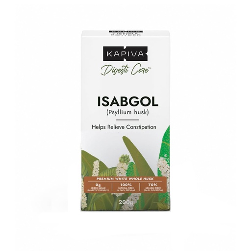 [BRSRYYL2DEPGODLZ] Kapiva Isabgol (Psyllium Husk) – 200g | Premium White Whole Husk | Relieves Constipation, Reduces Bloating & Supports Gut Health | 70% Soluble Fibre | 0g Added Sugar | Diabetic Friendly