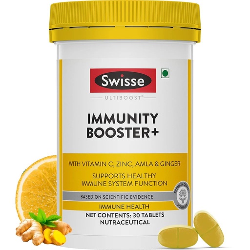 [BRSW2ZT2BANGGC3D] Swisse Immunity Booster+ with Vitamin C & Zinc - Contains Amla & Ginger, All Natural Immunity Booster - 30 Tablets